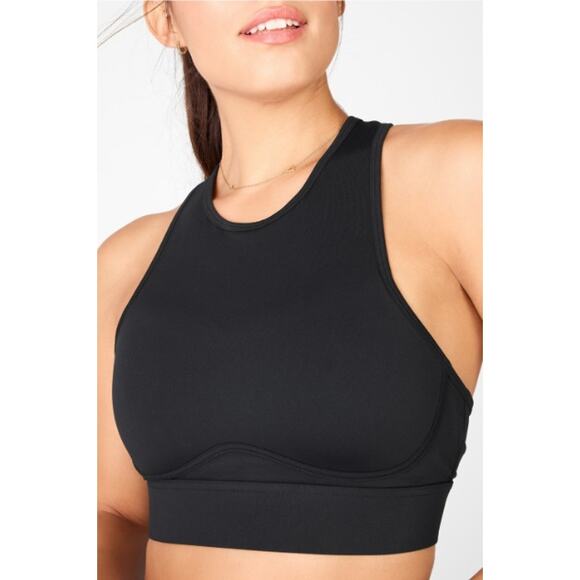 Fabletics Black Blare Cross Back Medium Impact Sports Bra Size 4X - Picture 3 of 6